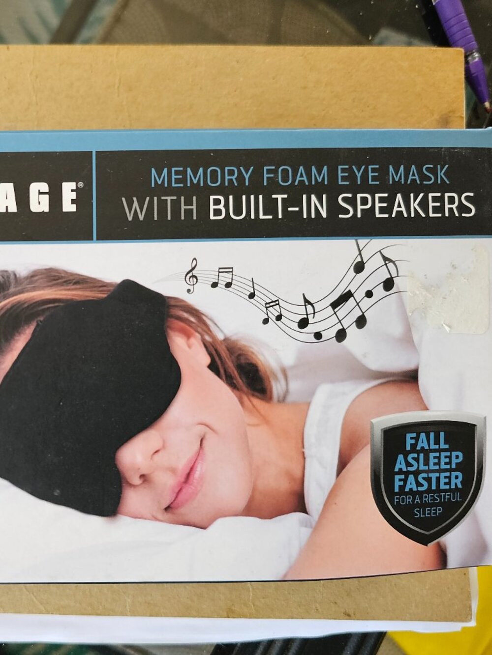 NIB Sharper Image Memory Foam Beauty Eye Mask with built in speakers